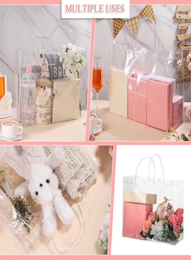 woric 15 Pack Large Clear Gift Bags with Handle, 15.47"X6"x12" Large Plastic Gift Bags Shopping Bag for Small Business Gifts Wedding Valentine's Day Party Favors Birthday - Image 5